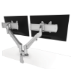 image of a monitor arm mounted on a desk