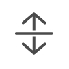 Icon of an up arrow and down arrow separated by a line