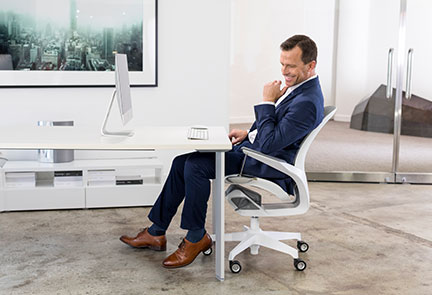 Man sitting at a desk