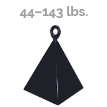 Image of a weight with the text 44-143lbs