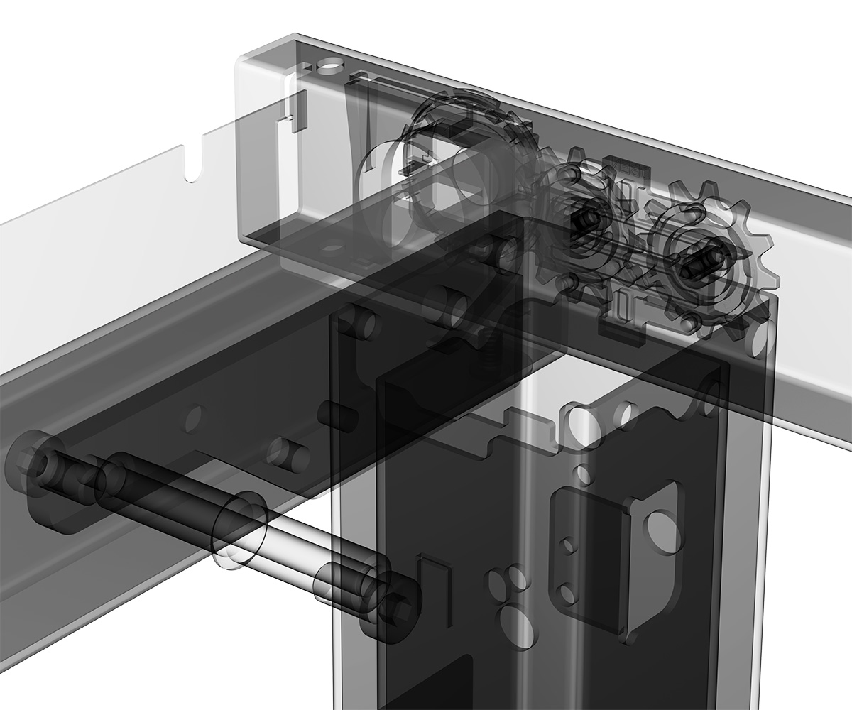 Image of a diagram of the inner workings of the lifting table mechanism
