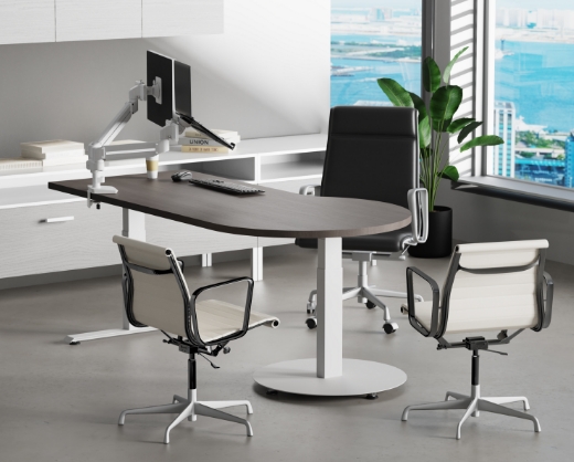 テーブル・机 semi Dual-Level Office Desk - Modern Work Environments