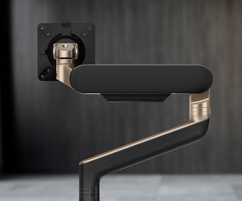 image of the Rising Monitor arm in Black and Copper