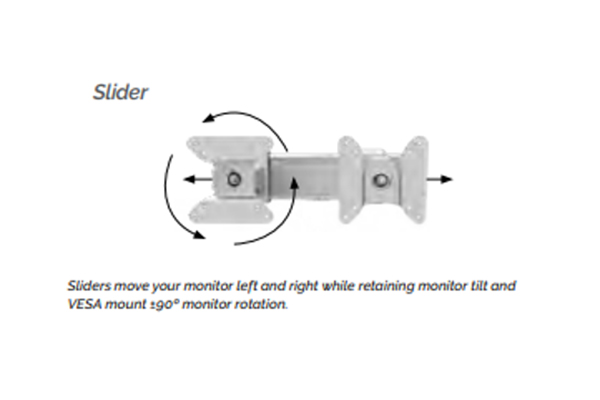Diagram of a monitor arm slider