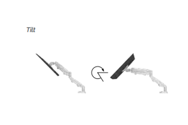 Diagram of how a monitor arm tilts