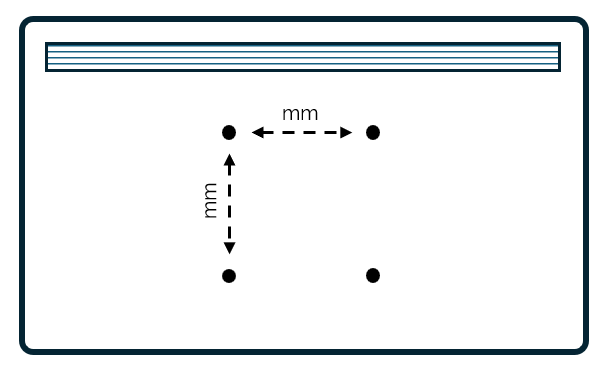 Diagram of how to measure your monitor's mounting hole pattern