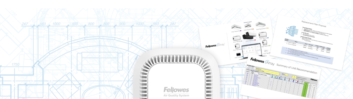 a collage of array products and blueprints