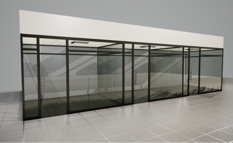 Digital Rendering of Modular Walls in a space