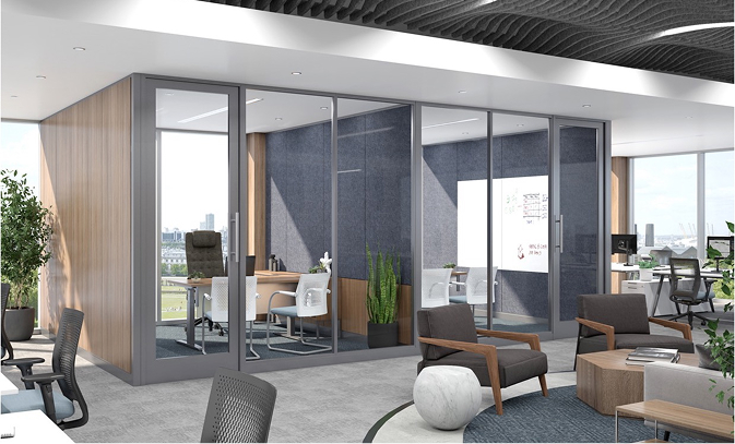 Image of some offices and a shared workspace