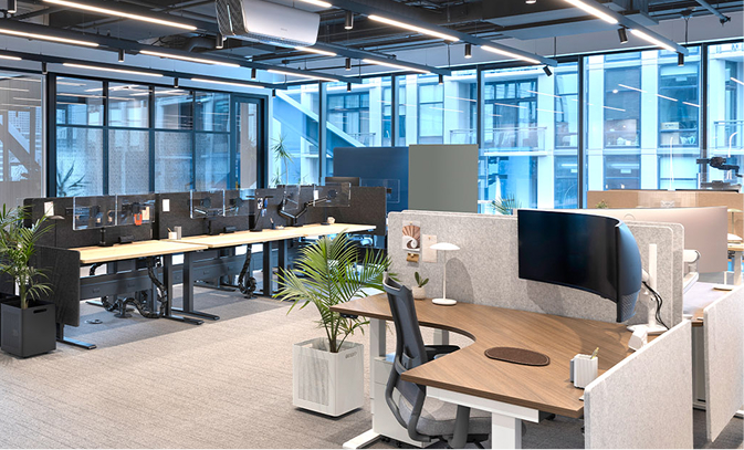 Image of some offices and a shared workspace