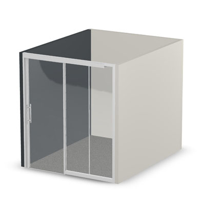 8' with Framed Front and Frameless Sliding Door