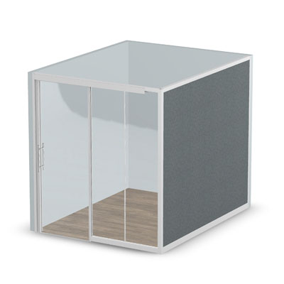8' x 10' Room with Framed Front, Monolithic Side and Frameless Sliding Door