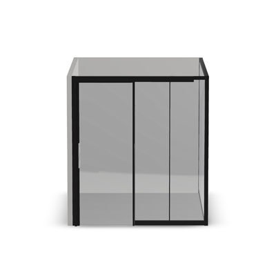 8' x 10' Room with Framed Front, Monolithic Side and Frameless Sliding Door
