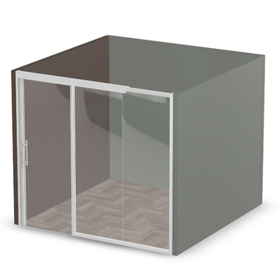 10' Frameless Front and Frameless Sliding Door