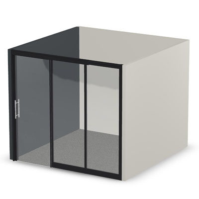 10' Framed Front and Frameless Sliding Door