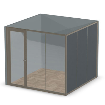 10' x 10' Room with Framed Front, Paneled Side and Swing Door