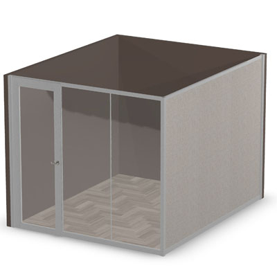 10' x 12' Room with Framed Front, Segmented Side and Swing Door