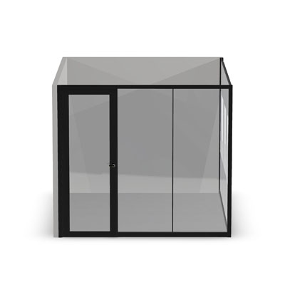 10' x 12' Room with Framed Front, Segmented Side and Swing Door