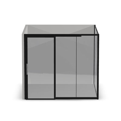 10' x 10' Room with Framed Front, Paneled Side and Sliding Door