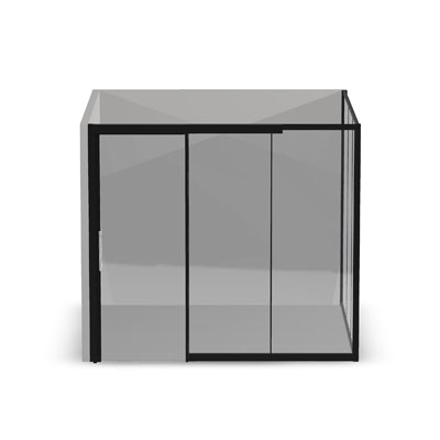 10' x 10' Room with Framed Front, Paneled Side and Frameless Sliding Door