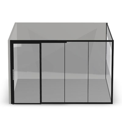 14' x 14' Room with Framed Front, Segmented Side and Sliding Door
