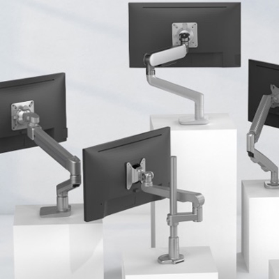 Image of multiple Monitor Arms on display