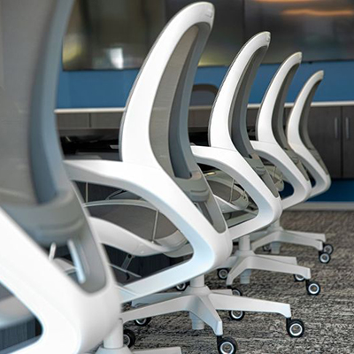 Image of multiple office chairs in a row